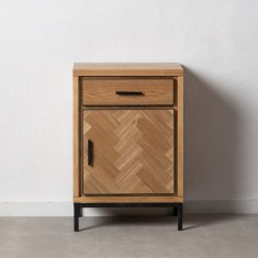 BigBuy Nočna omarica SPIKE 48 x 36 x 71 cm Naravni kovinski les