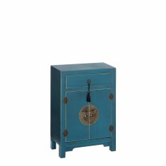 BigBuy Nočna omarica ORIENTE Blue Iron DMF 45 x 26 x 69 cm