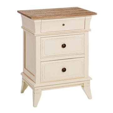 BigBuy Nočna omarica NICOLA 52 x 37 x 67 cm Naravna smetana