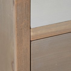 BigBuy Nočna omarica KENSY 40 x 30 x 72,5 cm Naravni les Bela