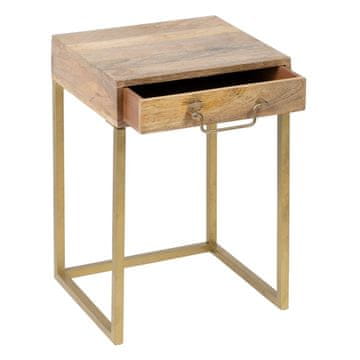 BigBuy Nočna omarica 40 x 36 x 59,5 cm Naravni zlati les Železo