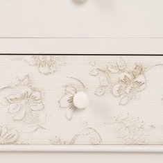 BigBuy Nočna omarica SIRA 48 x 35 x 55 cm Naravni les Bela MDF Les DMF
