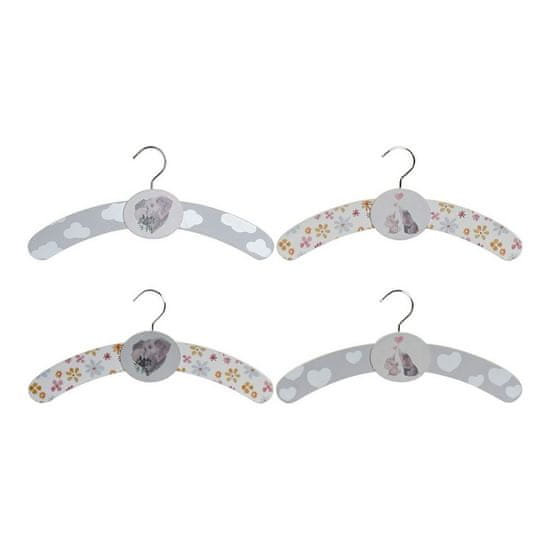 DKD Home Decor Obešalniki DKD Home Decor Les Kovina Slon (4 kosi) (35 x 1,2 x 16 cm)