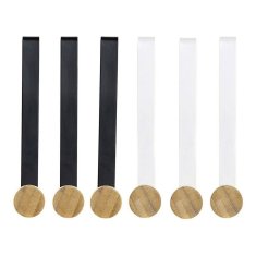 DKD Home Decor Vratno stojalo za plašče DKD Home Decor White Black Metal (2 kosa) (2 x 5 x 17 cm)