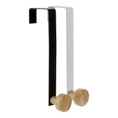 DKD Home Decor Vratno stojalo za plašče DKD Home Decor White Black Metal (2 kosa) (2 x 5 x 17 cm)