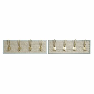 DKD Home Decor Stenski obešalnik DKD Home Decor Les polipropilen MDF Les Tropical 50 x 8 x 17 cm (2 enoti)