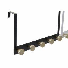 DKD Home Decor Vratni obešalnik DKD Home Decor Black Golden Metal White (33 x 5 x 20 cm) (2 enoti)