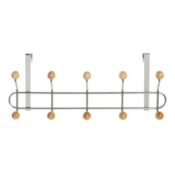 DKD Home Decor Vratni obešalnik DKD Home Decor Silver Natural Steel Plastic Modern 45 x 6,5 x 19 cm