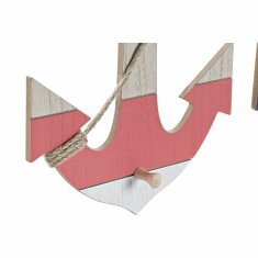 DKD Home Decor Stenski obešalnik DKD Home Decor Rope MDF Anchor Mediterranean (2 enoti) (25 x 4 x 35 cm)