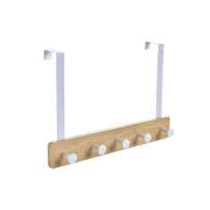 DKD Home Decor Vratno stojalo za plašče DKD Home Decor (5 obešalnikov) Kovina Bambus (38,5 x 4,8 x 25,5 cm)