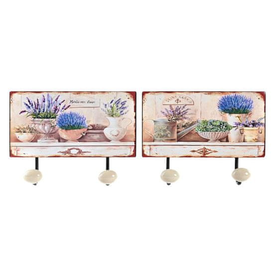 DKD Home Decor Stenski obešalnik DKD Home Decor Metal Shabby Chic (23 x 6 x 12 cm) (2 enoti)