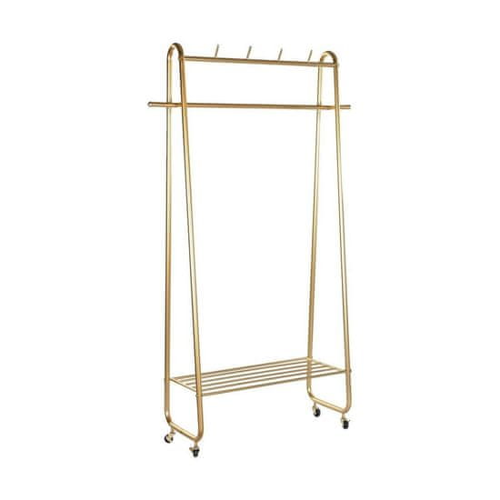 DKD Home Decor Stojalo za plašče s kolesi DKD Home Decor Golden Metal (105 x 36 x 177 cm)