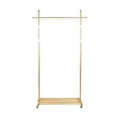 DKD Home Decor Stojalo za plašče s kolesi DKD Home Decor Golden Metal (100 x 35 x 172 cm)
