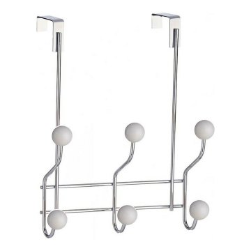 Berilo Vratni obešalnik Silver White 10 x 22 x 26 cm Kovina Plastika