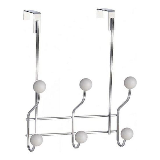 Berilo Vratni obešalnik Silver White 10 x 22 x 26 cm Kovina Plastika