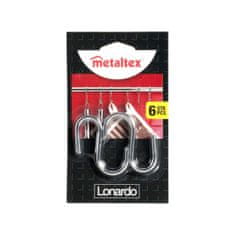 Metaltex Kljuka za obešanje Metaltex Lonardo kromirana kovina 6,5 cm 6 kosov