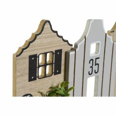 DKD Home Decor Stenski obešalnik za plašče DKD Home Decor MDF Wood Houses (50 x 4,5 x 25 cm)