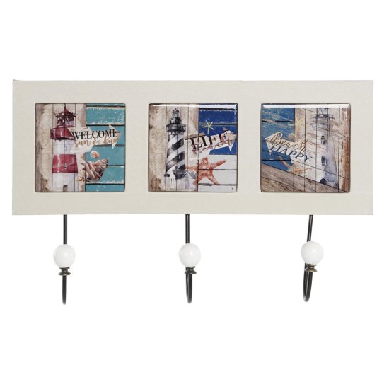 DKD Home Decor Stojalo za plašče DKD Home Decor Metal Multicolor Headlight MDF Wood (40 x 7 x 26 cm)