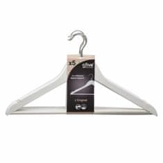 BigBuy Komplet obešalnikov za oblačila 5five 44,5 x 23,5 x 1,5 cm kovinski beli 5 enot