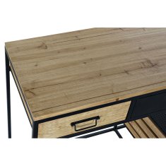 DKD Home Decor Pisalna miza DKD Home Decor črna kovina les srebrna (110 x 45 x 77 cm)