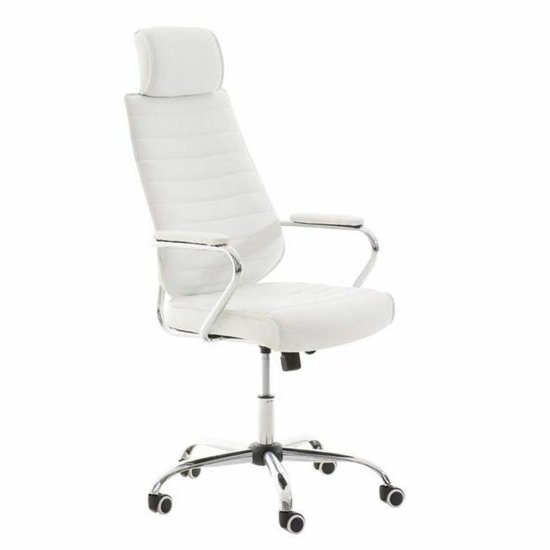 DKD Home Decor Pisarniški stol z naslonom za glavo DKD Home Decor 59 x 66 x 131 cm Bela