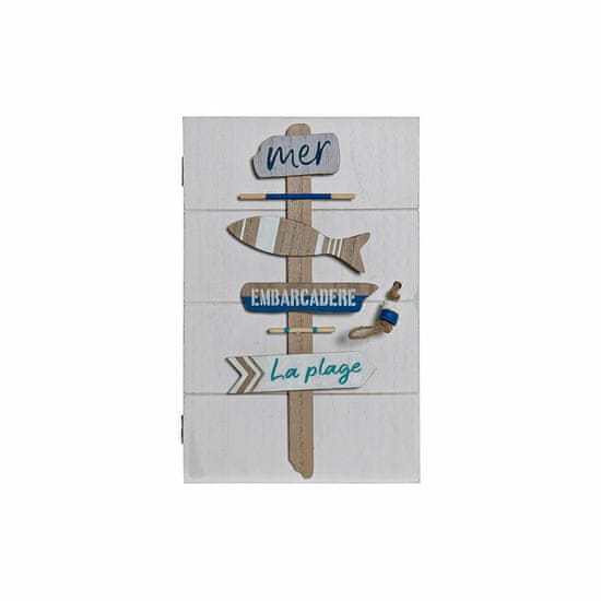 DKD Home Decor Omarica za ključe DKD Home Decor Bela MDF Les (19 x 7 x 30 cm)