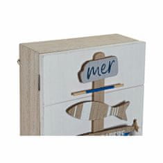 DKD Home Decor Omarica za ključe DKD Home Decor Bela MDF Les (19 x 7 x 30 cm)