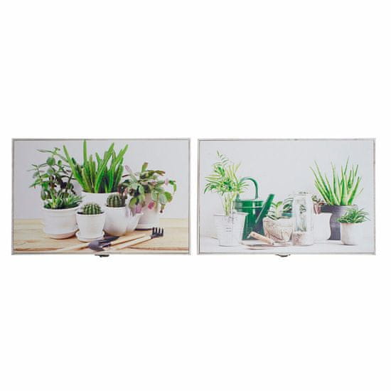 DKD Home Decor Omarica za ključe DKD Home Decor Bela Zelena MDF Les 46,5 x 6 x 31,5 cm (2 enoti)