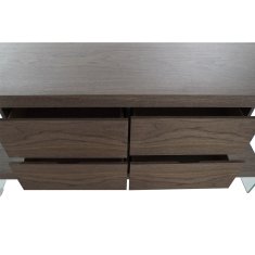 DKD Home Decor Bivak DKD Home Decor Crystal Brown Transparent Walnut 160 x 45 x 80 cm MDF Wood