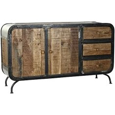 DKD Home Decor Bivak DKD Home Decor MB-181233 140 x 43 x 80 cm Črna kovina Rjava Temno rjava Mango les