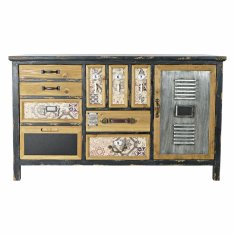 DKD Home Decor Bivak DKD Home Decor bela črna naravna kovina jelka 120 x 50 x 73,5 cm