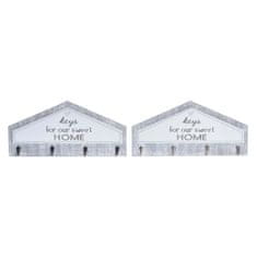 DKD Home Decor Stojalo za ključe DKD Home Decor Grey Metal MDF (39 x 4 x 19 cm)