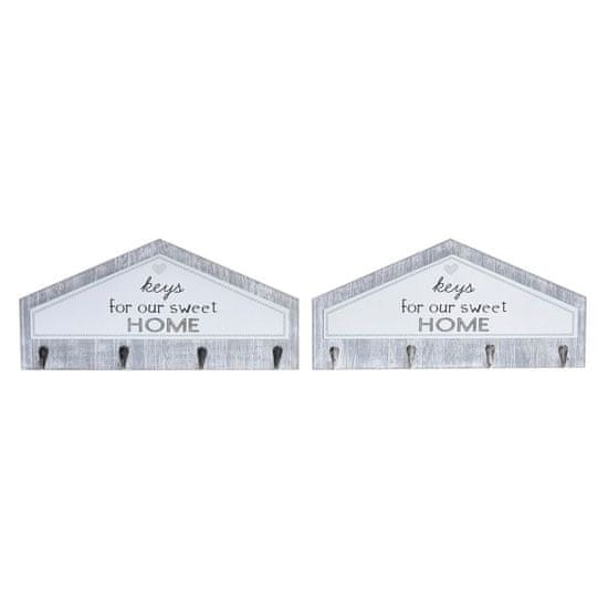 DKD Home Decor Stojalo za ključe DKD Home Decor Grey Metal MDF (39 x 4 x 19 cm)