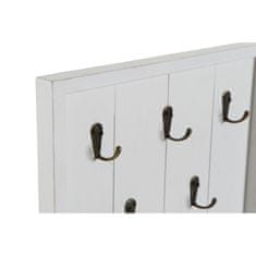 DKD Home Decor Stojalo za ključe DKD Home Decor Črni les MDF Bela (30 x 4 x 40 cm)
