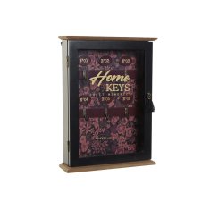 DKD Home Decor Omarica za ključe DKD Home Decor Crystal Black Pink MDF (22 x 6 x 30 cm)