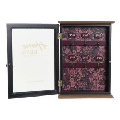DKD Home Decor Omarica za ključe DKD Home Decor Crystal Black Pink MDF (22 x 6 x 30 cm)