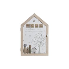 DKD Home Decor Omarica za ključe DKD Home Decor Natural MDF White (18 x 7,3 x 28 cm)