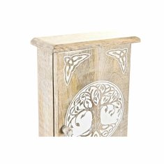 DKD Home Decor Omarica za ključe DKD Home Decor Bela Rjava Mango les 18 x 7,5 x 28 cm