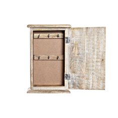 DKD Home Decor Omarica za ključe DKD Home Decor Bela Rjava Mango les 18 x 7,5 x 28 cm
