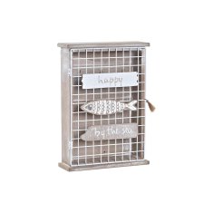 DKD Home Decor Omarica za ključe DKD Home Decor Bela Rjava Les Kovina 20 x 6 x 28 cm