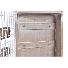 DKD Home Decor Omarica za ključe DKD Home Decor Bela Rjava Les Kovina 20 x 6 x 28 cm