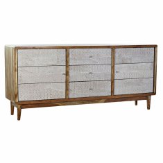 DKD Home Decor Bivak DKD Home Decor Natural Metal Cream Acacia (175 x 40 x 77 cm)