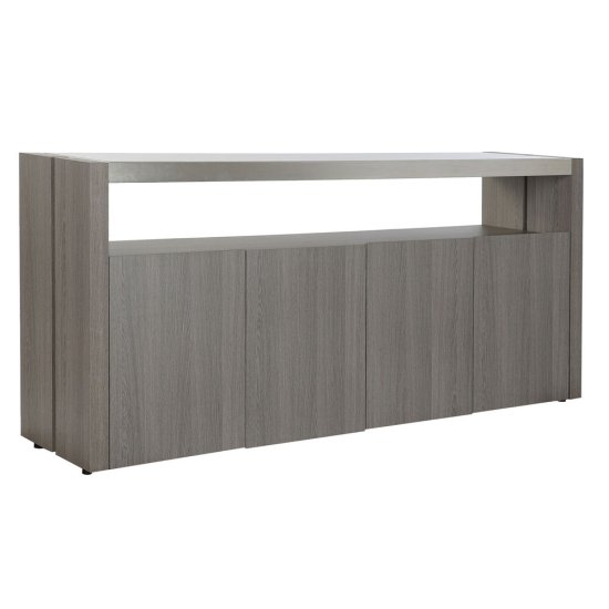 DKD Home Decor Bivak DKD Home Decor Crystal Grey Aluminium Oak Tempered Glass (165 x 39 x 76 cm)