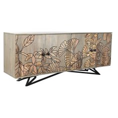 DKD Home Decor Bivak DKD Home Decor Naravna siva kovina Mango les (177 x 45 x 74 cm)