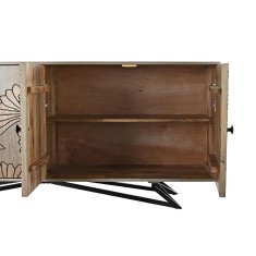 DKD Home Decor Bivak DKD Home Decor Naravna siva kovina Mango les (177 x 45 x 74 cm)
