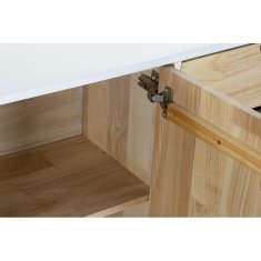 DKD Home Decor Bivak DKD Home Decor Naravni gumijasti les Bela bordo 120 x 30 x 75 cm