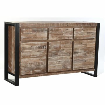DKD Home Decor Bivak DKD Home Decor Natural Black Metal Acacia (140 x 40 x 85 cm)