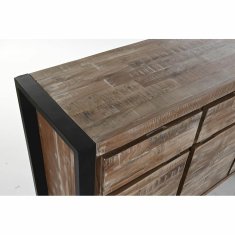 DKD Home Decor Bivak DKD Home Decor Natural Black Metal Acacia (140 x 40 x 85 cm)