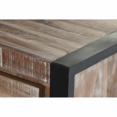 DKD Home Decor Bivak DKD Home Decor Natural Black Metal Acacia (140 x 40 x 85 cm)