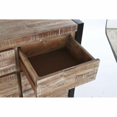 DKD Home Decor Bivak DKD Home Decor Natural Black Metal Acacia (140 x 40 x 85 cm)